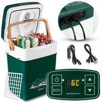 LODÓWKA TURYSTYCZNA SAMOCHODOWA 12V/230V USB 29L ZIELONA funkcja grzania