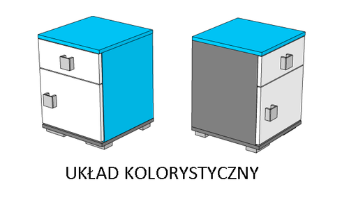 BLUE Y10 szafka nocna dziecięca 40x40 w.52 na Arena.pl