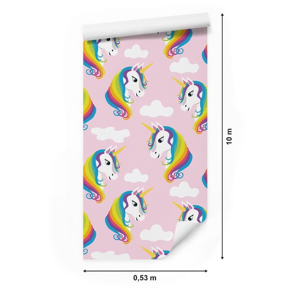 Tapeta dla dziewczynki kolorowe jednorożce chmury zdjęcie 4