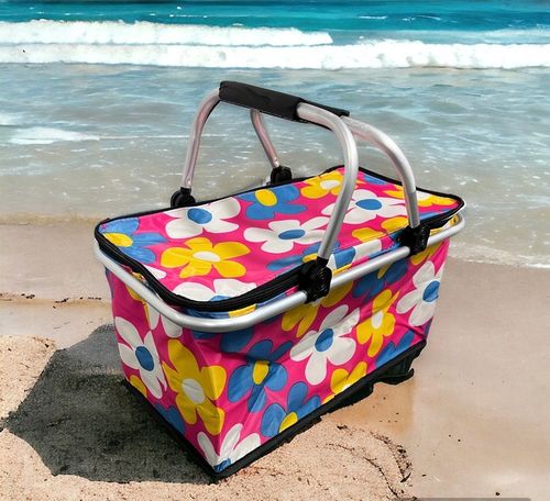 KOSZ PIKNIKOWY SKŁADANY KOSZYK TERMICZNY NA ZAKUPY PIKNIK RÓŻNE WZORY na Arena.pl