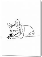 Obraz 70x100cm Śpiący Corgacz