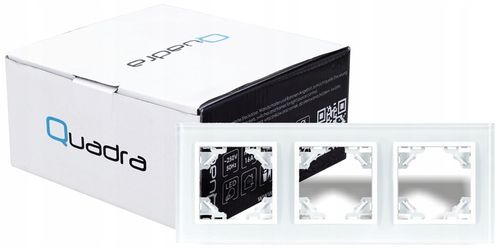 QUADRA RAMKA POTRÓJNA SZKLANA BIAŁA WŁĄCZNIK 3 na Arena.pl