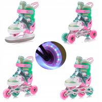 Rolki regulowane 4w1 LED Łyżwy Wrotki Rolko-Wrotki Meteor rozmiar XS