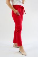 Eleganckie spodnie z kokardą Amelia Czerwone UNI MAŁY