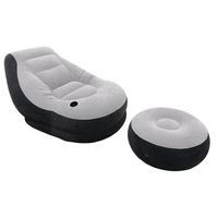 Fotel z podnóżkiem dmuchany welurowy pufa Intex 68564