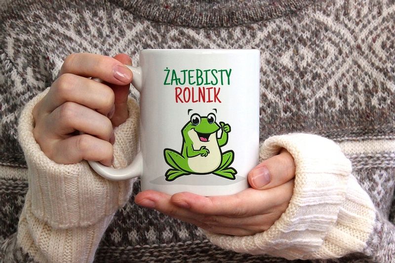 Dla Rolnika Kubek Zółty Rolnik Idealny Prezent Z Nadrukiem Ze Zdjęciem zdjęcie 4