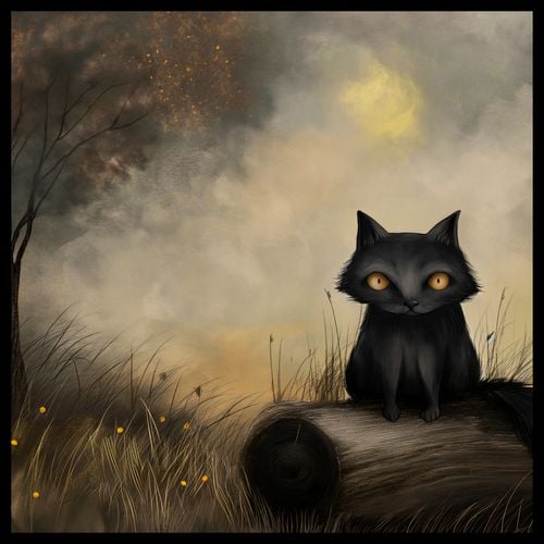 Plakat 70x70cm Czarny Kot na Arena.pl