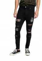 BRAVE SOUL Męskie jeansy z niskim stanem i zwężanymi nogawkami 38x34