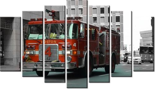 80CM 140CM OBRAZ 7 ELEM BOSTOŃSKI WÓZ STRAŻACKI BRETT LEVIN ŚCIENNY na Arena.pl