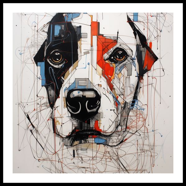 Plakat 50x50cm Przyrysowany Psiak zdjęcie 3