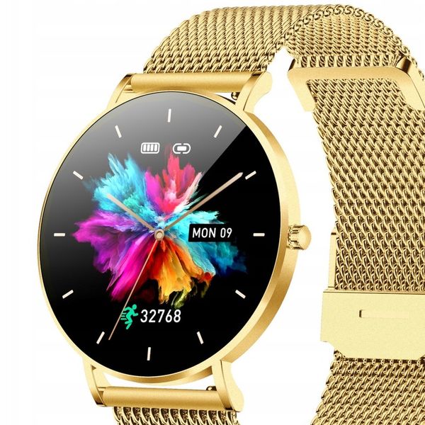 Smartwatch Zegarek Damski Złoty Manta Alexa LUX GOLD 2 Paski menu PL zdjęcie 9