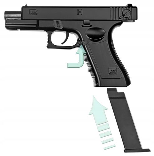PISTOLET NA KULKI PLASTIKOWE GLOCK C7 METALOWY CZARNY GRATIS 500 KULEK na Arena.pl