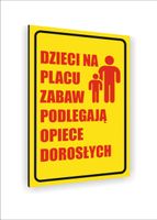 Tabliczka znak informacyjny 30x20 dzieci na placu zabaw podlegają opiece