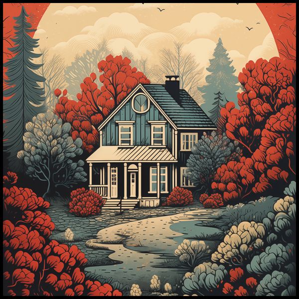 Plakat 100x100cm Idylla Rustykalna zdjęcie 2