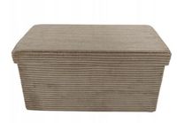 Pufa otwierana sztruksowa 60x30 cm Lampas brązowa ze schowkiem