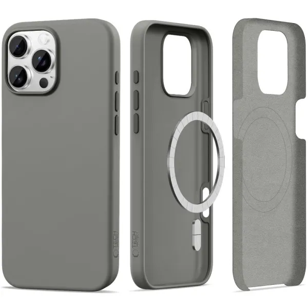 Etui Tech-Protect Silicone MagSafe na iPhone 16 Pro - szare zdjęcie 1