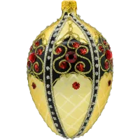 Ekskluzywne jajo Faberge z czarnym ornamentem: złote