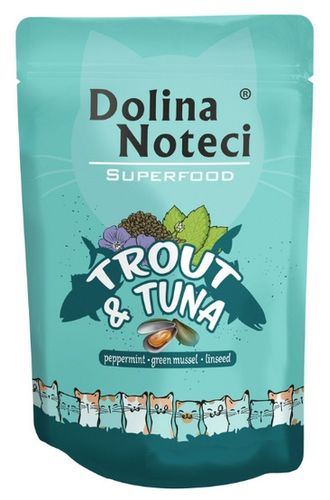 Bezzbożowa karma dla kota - Dolina Noteci Superfood Pstrąg i Tuńczyk 85g na Arena.pl