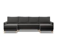 Narożnik w kształcie U, MILO, mikrofaza, 294x140x92 cm, szary | TYLETEGOTU