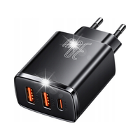 ŁADOWARKA SIECIOWA Baseus 30W 2xUSB-A 1xUSB-C SZYBKIE ŁADOWANIE PD QC 3.0