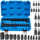 Klucze nasadowe TORX i E-TORX 1/4" 3/8" 1/2" zestaw 25 el. Falon-Tech