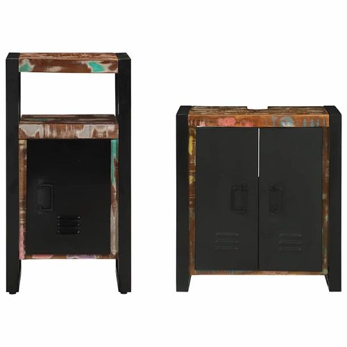 Zestaw mebli łazienkowych 2 pcs Brązowy lite drewno z odzysku na Arena.pl