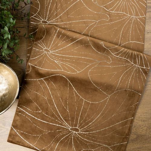 OBRUS WELUR VELVET BIEŻNIK 35 X 180 CM BRĄZOWY na Arena.pl