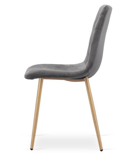 Krzesło TURIN - ciemny szary aksamit / nogi kolor drewna x 4 na Arena.pl