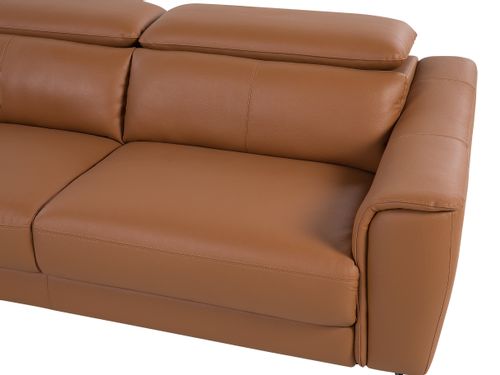 Sofa 3-osobowa skórzana brązowa NARWIK na Arena.pl
