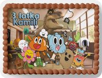 PROSTOKĄTNY OPŁATEK NA TORT A4 20x29CM - GUMBALL WZORY + IMIĘ