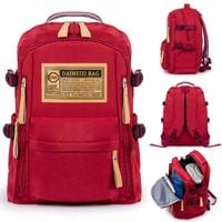 Pojemny plecak tornister szkolny młodzieżowy wielkomorowy pojemny cherry