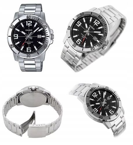 ZEGAREK MĘSKI CASIO RAMZES stalowy datownik +BOX +GRAWER na Arena.pl