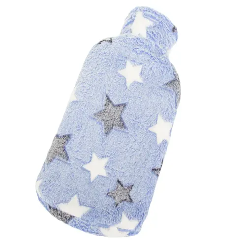 Termofor gumowy w pokrowcu ogrzewacz pluszowy na wodę w urocze gwiazdy na Arena.pl