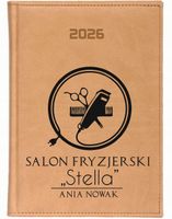 KALENDARZ A5 2026 DZIENNY terminarz z nadrukiem SALON FRYZJERSKI NAZWA