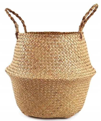 DUŻY KOSZ Z TRAWY MORSKIEJ PLECIONY WIKLINOWY OSŁONKA NA DONICĘ DO na Arena.pl