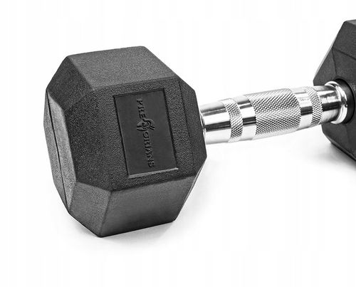 HANTEL SZTANGIELKA CIĘŻAREK HEX STAŁY CIĘŻAR OGUMOWANY POWLEKANY 10KG na Arena.pl