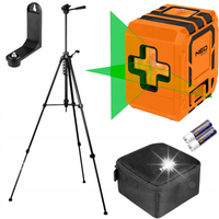 NEO TOOLS Laser Krzyżowy Poziomnica 30m + Etui + Statyw Stalowy 1.5 m 1/4"