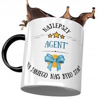 Kubek Czarny Dla Agenta Najlepszy Agent Prezent Z Nadrukiem Ze Zdjęciem