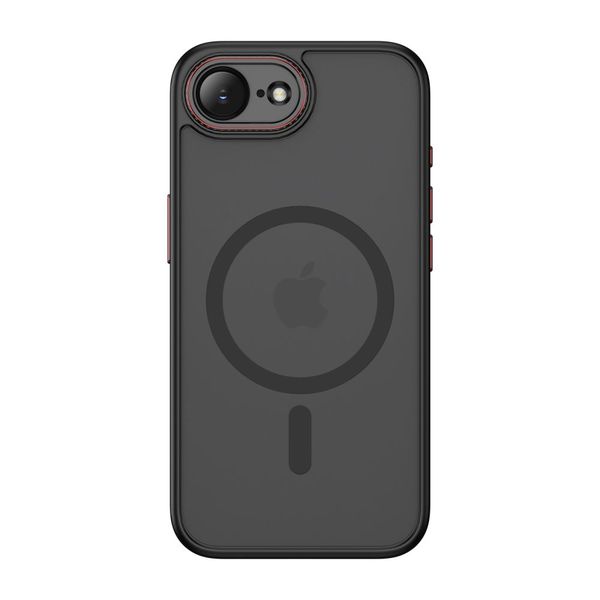 tech-protect magcam magsafe iphone 16e / 17e matte black/red zdjęcie 3