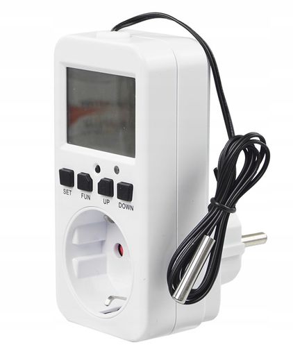 Regulator Temperatury Pokojowy Termostat Elektroniczny 230V Gniazdo 16A na Arena.pl