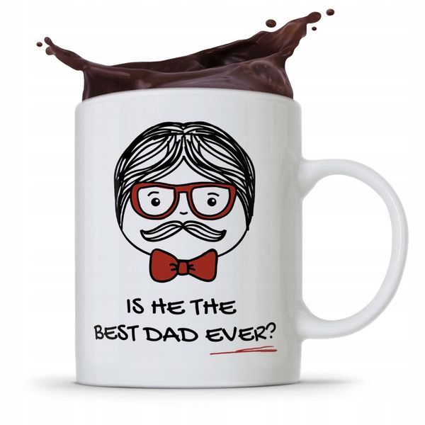 Kubek Na Dzień Ojca Dla Taty Is He The Prezent Z Nadrukiem Ze Zdjęciem zdjęcie 1