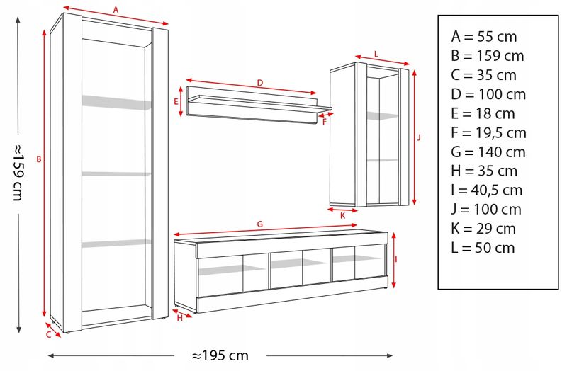 Meblościanka Dąb Wotan/Dąb Wotan Bez LED Meble RTV –  Zestaw Mebli zdjęcie 14
