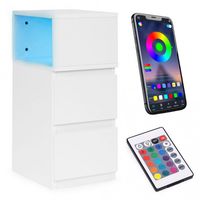 NOWOCZESNA SZAFKA NOCNA LED MDF MODERNHOME 16 KOLORÓW