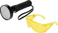ZESTAW LATARKA UV 100 LED I OKULARY - YT-08582