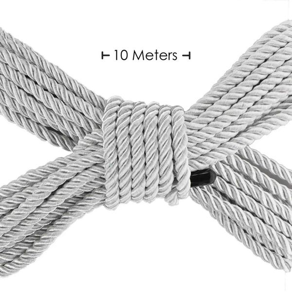 Polyester Bondage Rope - 32.8 Ft / 10 M - Silver zdjęcie 2