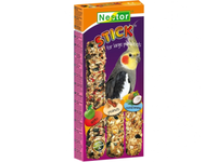 NESTOR Kolba 3 szt. ptaków papug papugi nimfy z jabłkiem orzechami kokosem