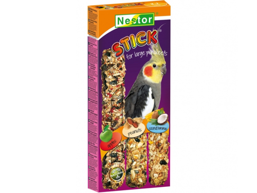 NESTOR Kolba 3 szt. ptaków papug papugi nimfy z jabłkiem orzechami kokosem na Arena.pl