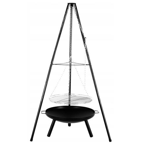 GRILL TRÓJNÓG NA OGNISKO OGRODOWY Z RUSZTEM DO PALENISK 60 CM WYSOKOŚĆ na Arena.pl