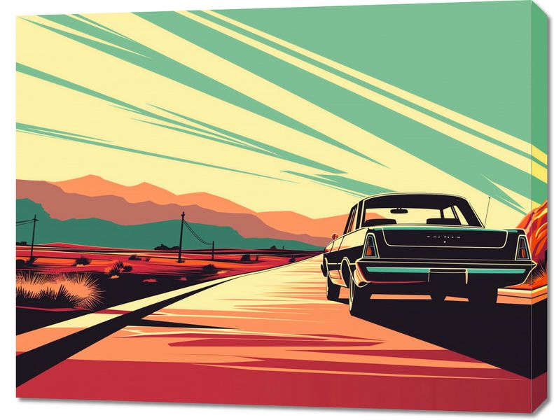 Obraz 90x70cm Droga przez Pustynię zdjęcie 1