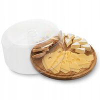 patera drewniana z kloszem 30cm